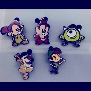 Disney Parks Cute Characters Pins:Dopey, Tigger, Mike Wazowski,Dale & Peter Pan